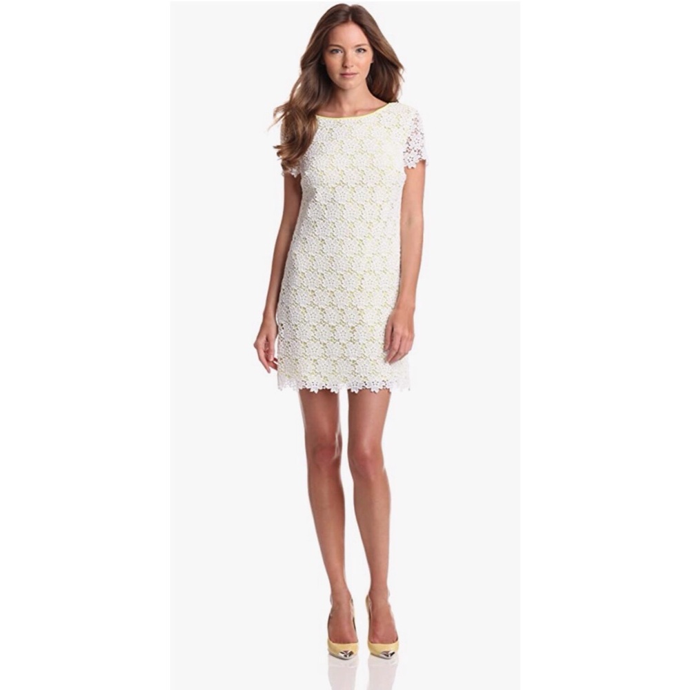 Cynthia Steffe White lace Reese Boatneck Dress